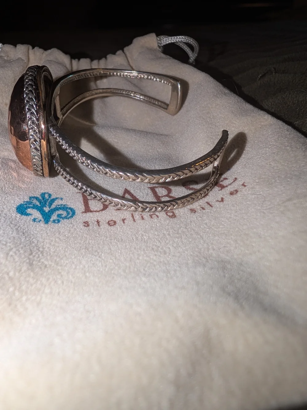 Studio Barse Hammered Copper & Sterling Silver Cuff Bracelet - Rose Copper